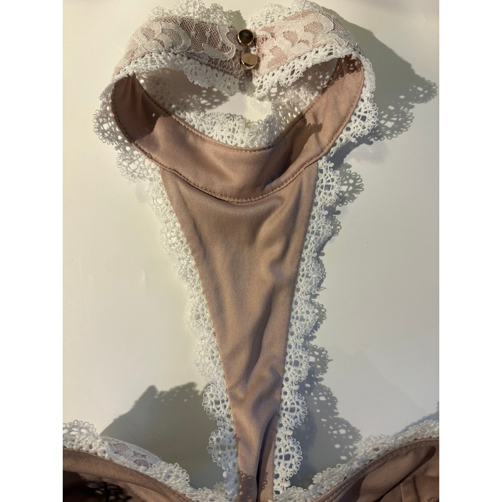 Blithe Lace Ruffle Drop Waist Maxi Dress with Cutouts S - Picture 10 of 12